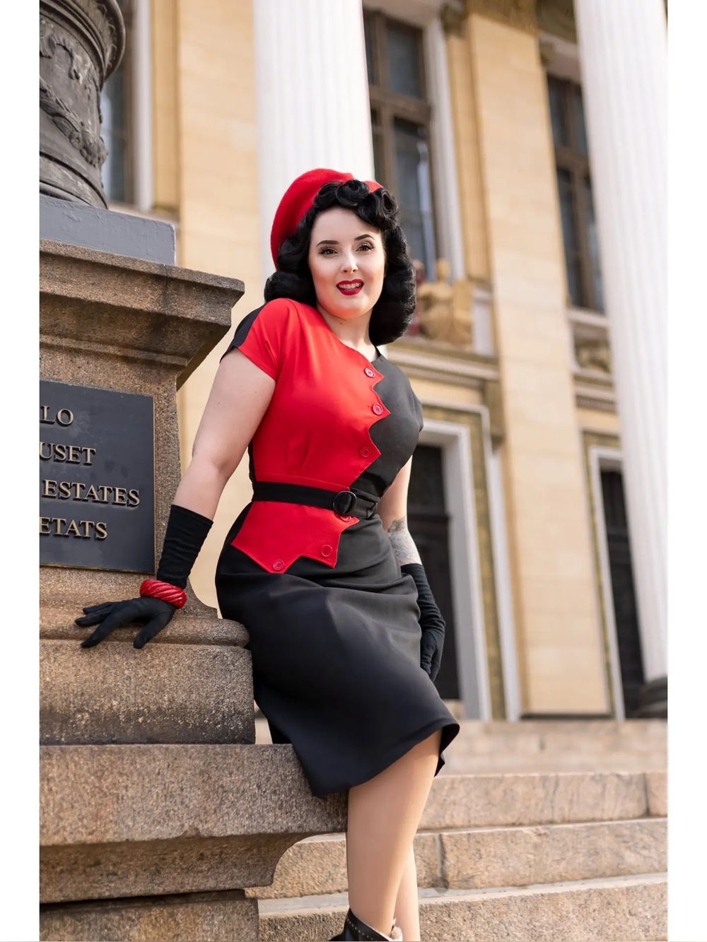 Astro Bettie 1940s Block Dress